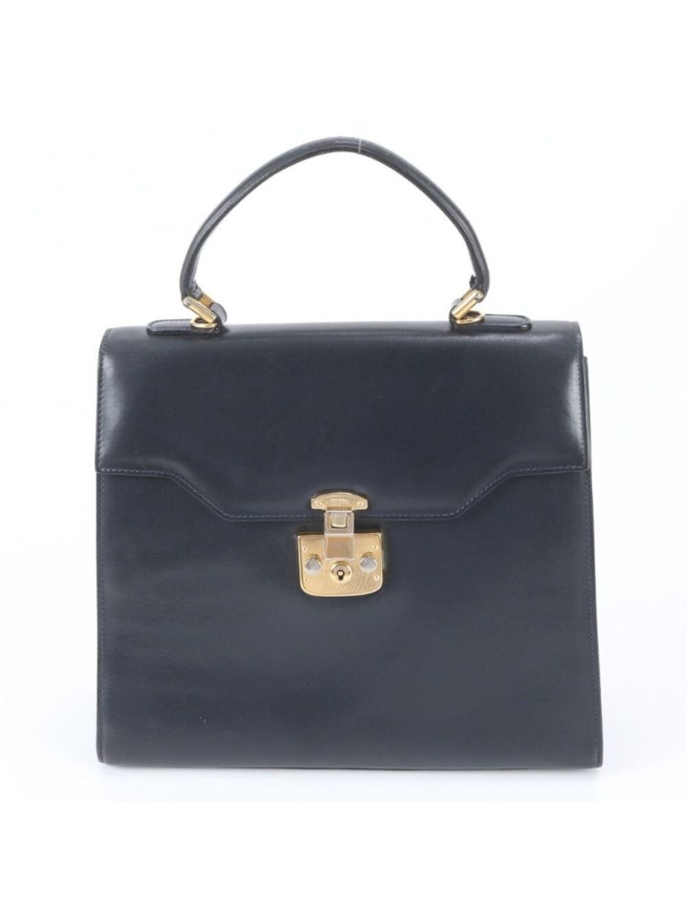 Gucci Ladylock Leather Handbag Black